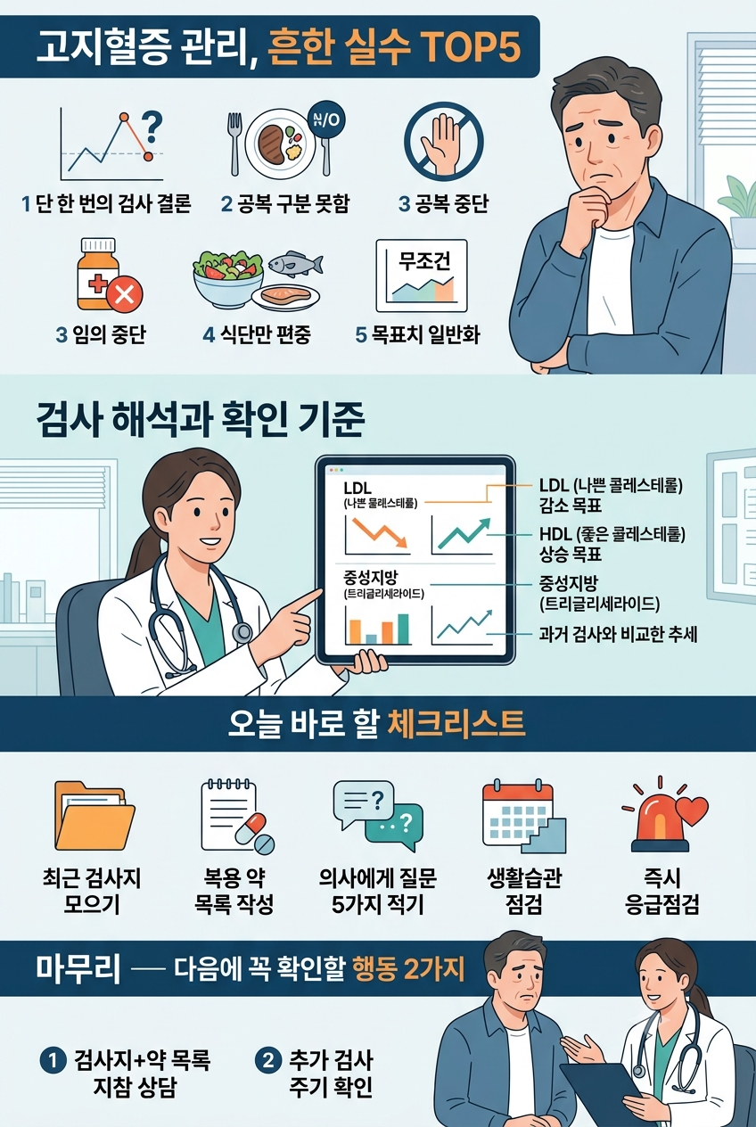 고지혈증 관리에서 자주 하는 실수와 피해야 할 점 관련 이미지