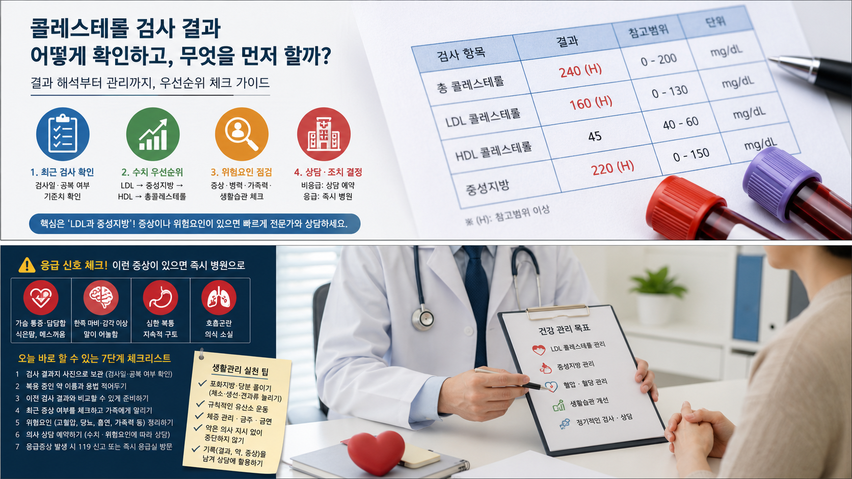 고지혈증 관리 초보자를 위한 단계별 안내과 결과 해석·재검사 상담 기준 관련 이미지
