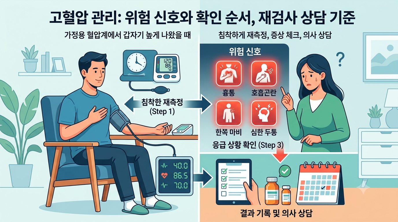 고혈압 관리 관련 위험 신호와 확인 순서과 결과 해석·재검사 상담 기준 관련 이미지