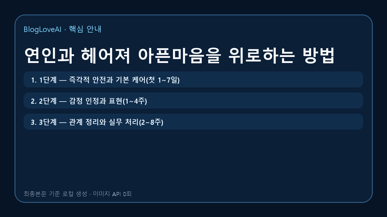 연인과 헤어져 아픈마음을 위로하는 방법